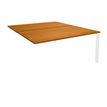 0404000122104-Bureau Bench IRIS - L120 cm - Plan suivant - Pieds blanc - plateau imitation Merisier-P_400012210_1-0