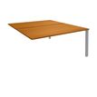 0404000122234-Bureau Bench IRIS - L140 cm - Plan suivant - Pieds aluminium - plateau imitation Merisier-P_400012223_1-0