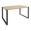 Bureau droit LOFTER - L160 cm - Plateau imitation chêne clair - pied Carbone