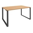 Bureau droit LOFTER - L180 cm - Plateau imitation Hêtre - pied Carbone