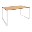 Bureau droit LOFTER - L180 cm - Plateau imitation Hêtre - pied Blanc
