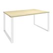Bureau droit LOFTER - L180 cm - Plateau imitation Erable - pied Blanc