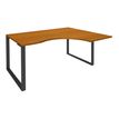 0404000123187-Bureau compact LOFTER - L160 cm - Retour à droite - Plateau imitation Merisier - pied Carbone - (pied de renfort obligat-P_400012318_1-0