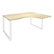 0404000123231-Bureau compact LOFTER - L160 cm - Retour à droite - Plateau imitation Erable - pied Blanc - (pied de renfort obligat-P_400012323_1-0