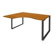 0404000123545-Bureau compact LOFTER - L180 cm - Retour à gauche - Plateau imitation Merisier - pied Carbone - (pied de renfort obligat-P_400012354_1-0