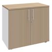 0404000124412-Armoire basse EXPRIM/LOFTER/LEVEL - H72 x L80 x P47 - 2 portes - Corps Blanc perle - Dessus et-P_400012441_1-0