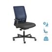 Fauteuil de bureau EQUIS - accoudoirs en option - dossier bleu siège noir