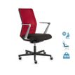 Fauteuil de bureau EQUIS - accoudoirs en option - dossier rouge siège noir