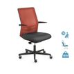 0404000142171-Fauteuil de bureau EQUIS - accoudoirs en option - dossier rouge tuile siège noir-P_400014217_1-0