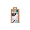 Posca - Pack de 4 feutre pastel - pointe moyenne - blanc, vert, bleu, rose