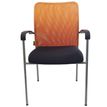 Lot de 4 chaises JULIA - avec accoudoirs - assise noire et dossier orange