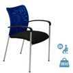 Chaise JULIA - avec accoudoirs - assise noire et dossier bleu