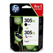 HP 305XL - Pack de 2 - noir et 3 couleurs - cartouche d'encre originale (6ZA94AE)