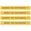 Take Care by CEP set tekens - keep your distance / thanks for waiting - gardez vos distances / merci de patiente - 680 x 80 mm - PVC - geel