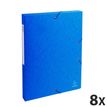 Exacompta Exabox - 8 Boîtes de classement en carte lustrée - dos 25 mm - bleu