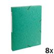 Exacompta Exabox - 8 Boîtes de classement en carte lustrée - dos 25 mm - vert