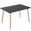 Table de restauration rectangulaire PALOMBA - L120 x P80 x H75 cm - pieds hêtre - plateau noir