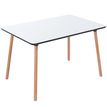 Table de restauration rectangulaire PALOMBA - L120 x P80 x H75 cm - pieds hêtre - plateau blanc