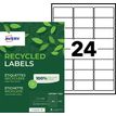 Avery - 2400 Étiquettes adresse recyclées blanches - 63,5 x 33,9 mm - Impression laser - réf LR7159-100