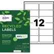 Avery - 1200 Étiquettes adresse recyclées blanches - 99,1 x 42,3 mm - Impression laser - réf LR7177-100