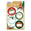 12 étiquettes cadeaux de Noël, motifs traditionnels, floral
