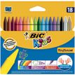 BIC Kids Plastidecor - 18 Craies de coloriage à la cire - couleurs vives