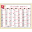 10 Calendriers tricolore mémento - 7 mois par face - 33,5 x 43 cm - Exacompta