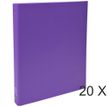 Exacompta - 20 Classeurs à anneaux - Dos 40 mm - A4 - violet (carton recouvert PP)