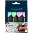 Schneider Job Pastel - Pack de 4 surligneurs - couleurs assorties