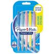 Paper Mate FlexGrip ultra - Pack de 5 stylos à bille (encre bleue) - couleurs pastels assorties - 1 mm - rétractable