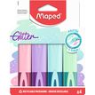 Maped Glitter - Pack de 4 surligneurs - couleurs pastel assorties