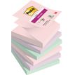 Post-it - 6 Blocs Z-Notes Super Sticky Soulful - couleurs assorties - 76 x 76 mm