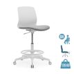3700339918607-Siege technique LYNA - tabouret assis-debout - hauteur réglable - repose-pieds - gris/blanc--0