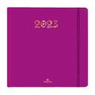 Agenda à élastique Cachemire - 1 semaine sur 2 pages - 16,5 x 16,5 cm - violet - Oberthur