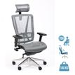 OfficePro VASEAT - stoel - vierkant - gaas, gepolijst aluminium - grijs