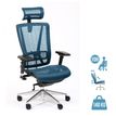 OfficePro VASEAT - stoel - vierkant - gaas, gepolijst aluminium - blauw