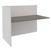 Banque d'accueil Module de départ haut OLA - L122,5 x H112 x P82,5 cm - structure blanc perle, plateau chêne gris