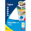 Apli Agipa - Etui A5 - 192 Étiquettes blanches multi-usages - 70 x 37 mm - coins droits - réf 100313
