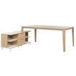 Gautier office ABSOLU - Bureau met desk return unit - eenvoudig wit, gestructureerd eiken - stained, varnished solid ash basis