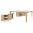 Gautier office ABSOLU - work table met 2 desk returns - eenvoudig wit, gestructureerd eiken