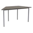 Table de réunion trapèze - 140 x 70 cm - Pieds carrés aluminium - imitation chêne gris