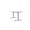 3617350004618-Bureau AXEL assis/debout - réglage par manivelle - L140 x P80 cm - plateau blanc - pieds gris--0