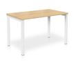 Bureau ARIAL - L140 x P80 cm - plateau imitation chêne clair - pieds blancs