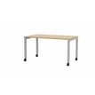 Table de réunion mobile ARIAL - L160 x P80 cm - plateau imitation chêne clair - pieds gris