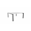 Bureau Bench ARIAL - L140 x P165 cm - plateau blanc - pieds noirs