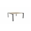 Bureau Bench ARIAL - L160 x P165 cm - plateau imitation chêne brunswick - pieds noirs