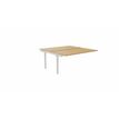 Bureau Bench ARIAL - Plan suivant - L140 x P165 cm - plateau imitation chêne clair - pieds blancs