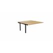 Bureau Bench ARIAL - Plan suivant - L160 x P165 cm - plateau imitation chêne clair - pieds noirs