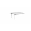 Bureau Bench ARIAL - Plan suivant - L180 x P165 cm - plateau blanc - pieds gris aluminium