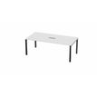 Table de réunion ARIAL - L200 x P100 cm - plateau blanc - pieds noirs (trappe non incluse - obligatoire)